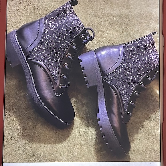 Daisy Fuentes Rhinestone Combat Boots - Picture 2 of 9